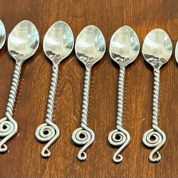 Other - 🎼 World Market Maroc Twist Treble Clef Music Stainless Demitasse Spoons Set of 8